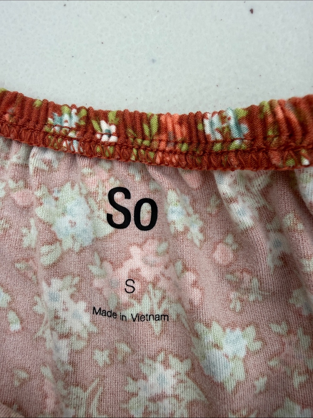 SO Girls' Rust Floral Ruffle-Hem Dress with Green and Cream Accents - Picture 2 of 5